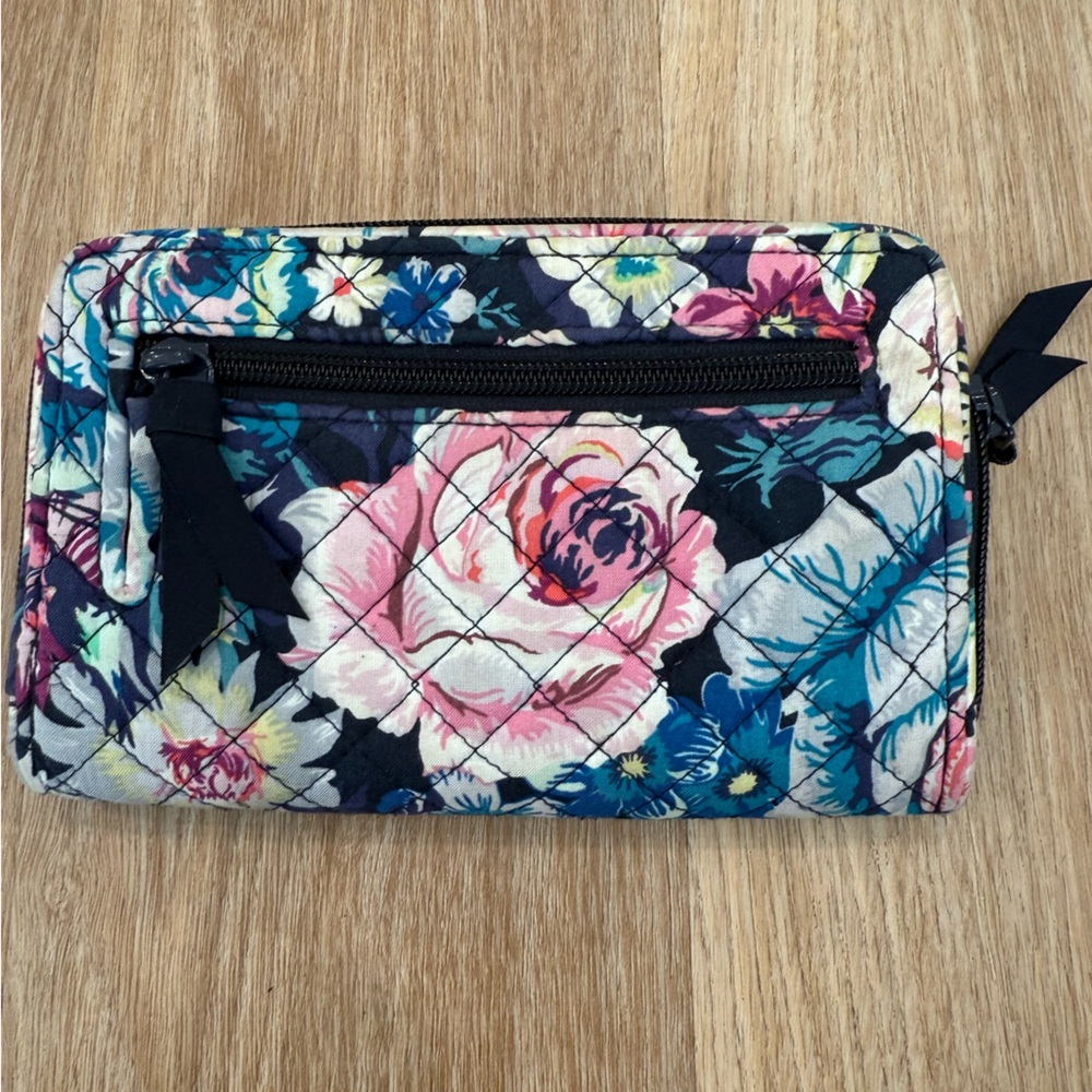 Vera Bradley Floral Quilted Wallet - Pink, Blue, Green - Picture 3 of 7